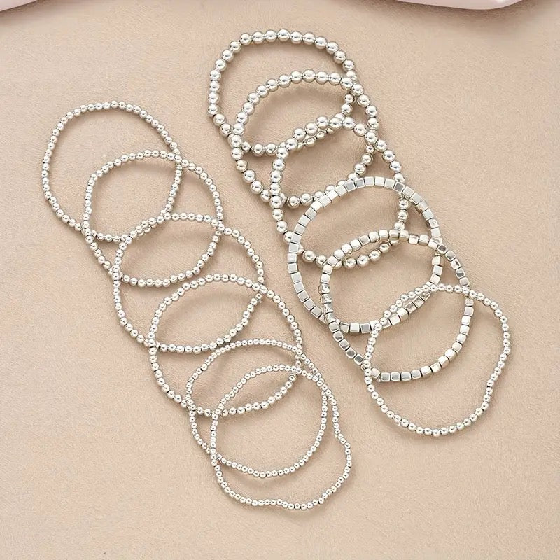 Silver Beady Beads Bracelet