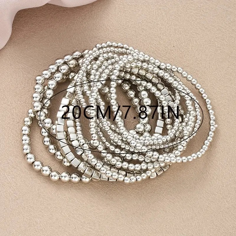 Silver Beady Beads Bracelet