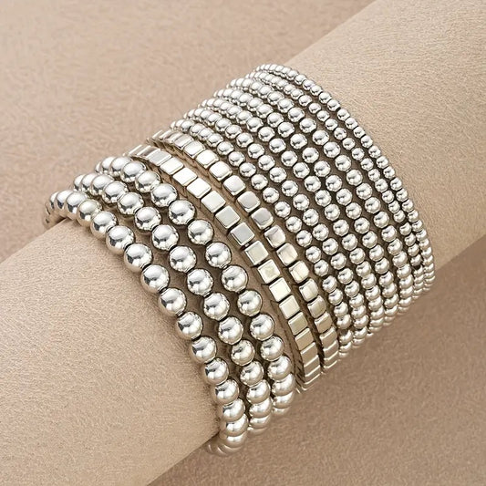 Silver Beady Beads Bracelet
