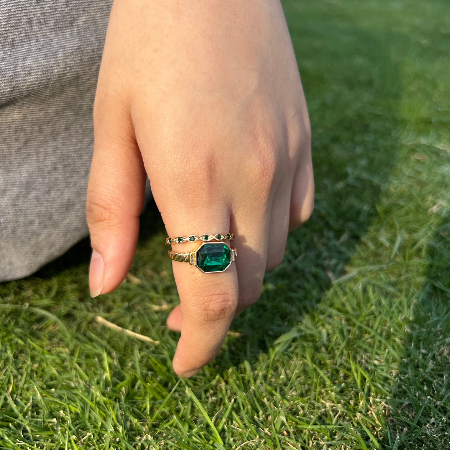 Viridian Stack rings