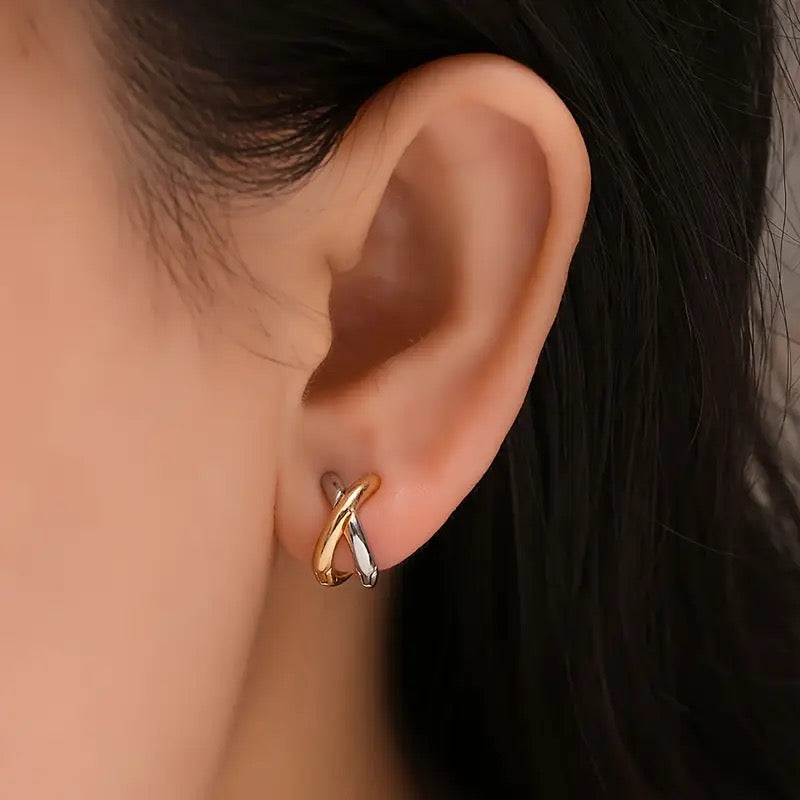 Cross Gold-Silver Earrings